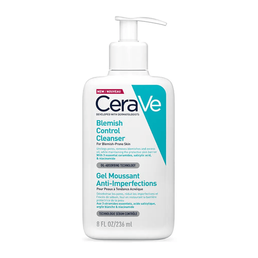 CeraVe Blemish Control Cleanser Face Wash for Acne & Blemish Prone Skin with 2% Salicylic Acid, Niacinamide and Ceramides 236mL