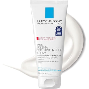 La Roche-Posay Lipikar Soothing Relief Eczema Cream, Face and Body Lotion For Eczema and Sensitive, Dry Skin, Moisturizer with Colloidal Oatmeal to Relieve Irritation