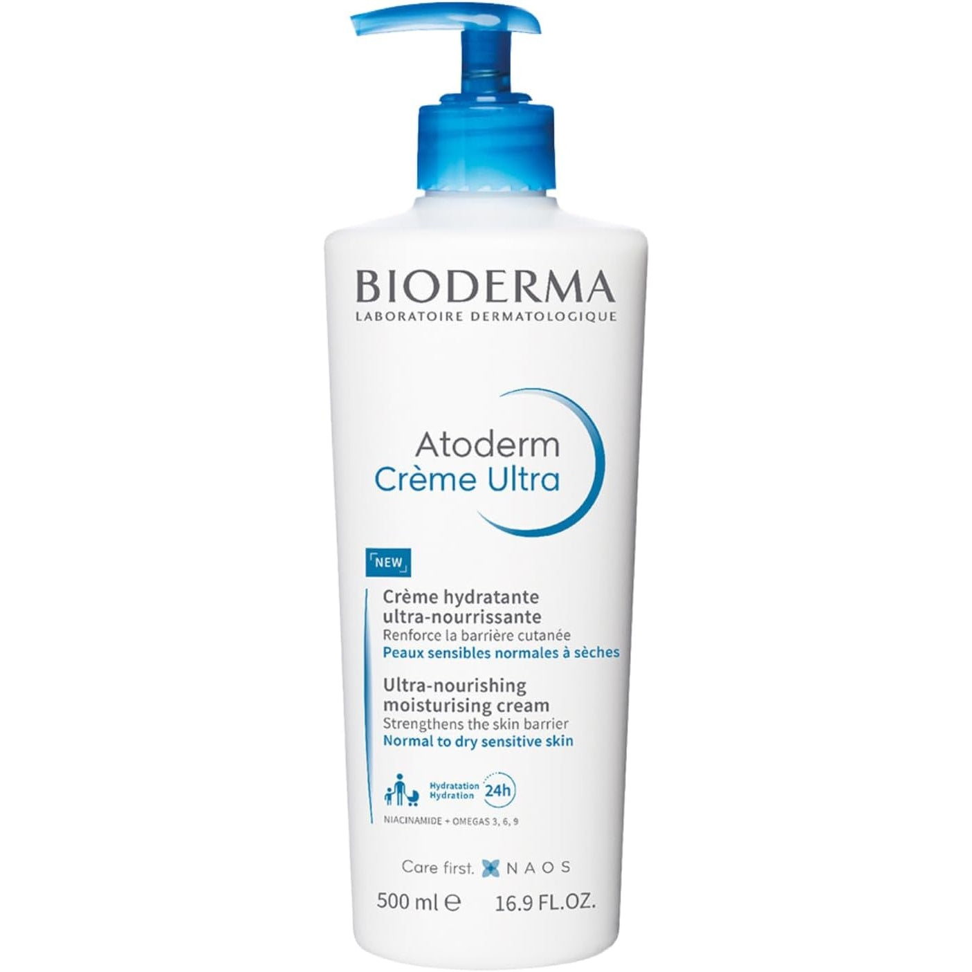 Bioderma Atoderm Crème Ultra-Nourishing Cream for Normal to Sensitive Dry Skin, 500ml