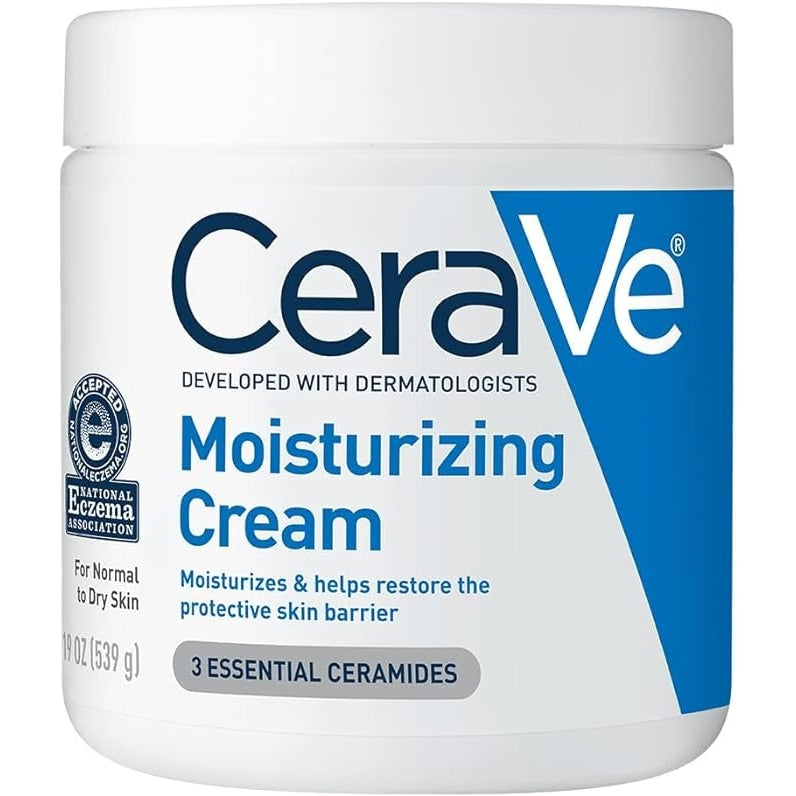 CeraVe Moisturizing Cream, Body and Face Moisturizer for Dry Skin, Body Cream with Hyaluronic Acid and Ceramides, 19 Ounce