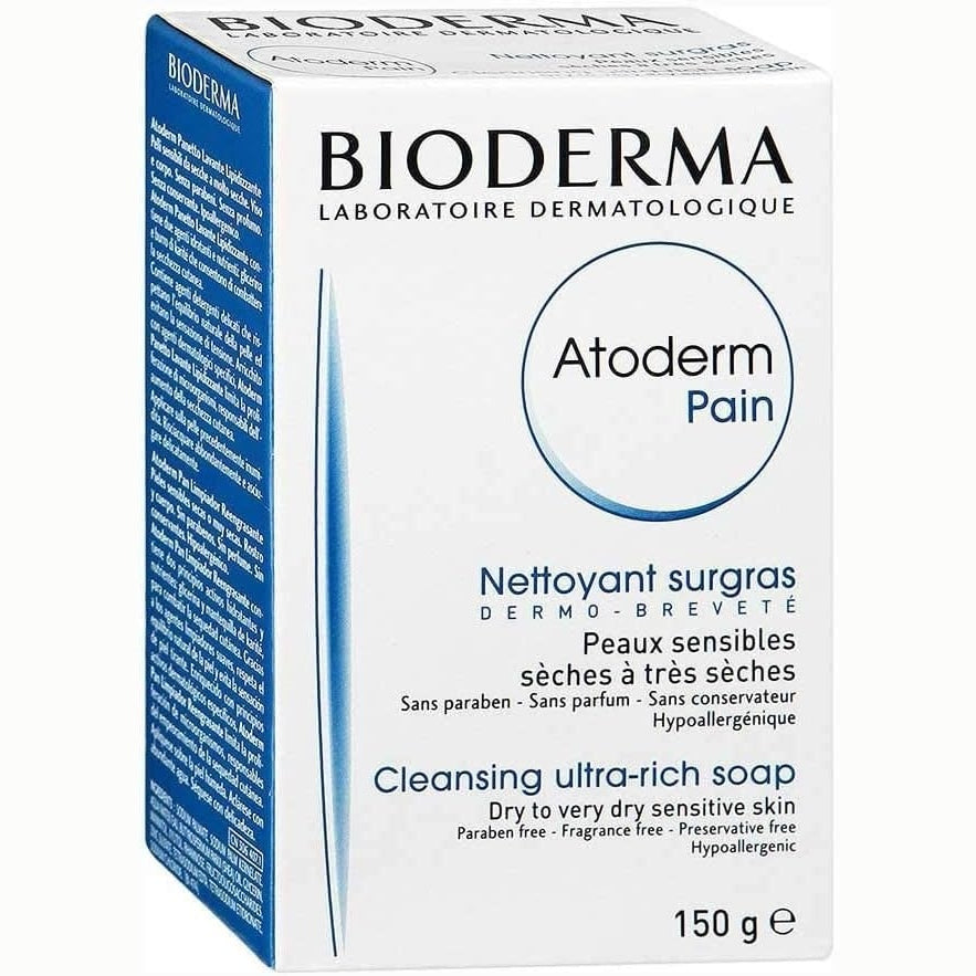 BioDerma Atoderm By Bioderma Pain: صابون منظف غني للغاية 150 جم، أبيض، 150 جم