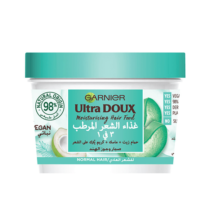 Garnier Ultra Doux غذاء الشعر المرطب بالصبار 3 في 1 - 390 مل